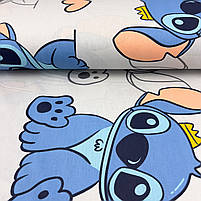 Турецька бавовняна тканина ранфорс "Стіч на сірому" 240 см, фото 3