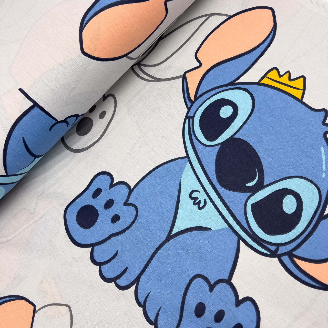 Турецька бавовняна тканина ранфорс "Стіч на сірому" 240 см, фото 1