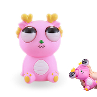 Антистресс сквиш дракончик игрушка с выпученными глазами пучеглаз 12 см Стич дракон розовый