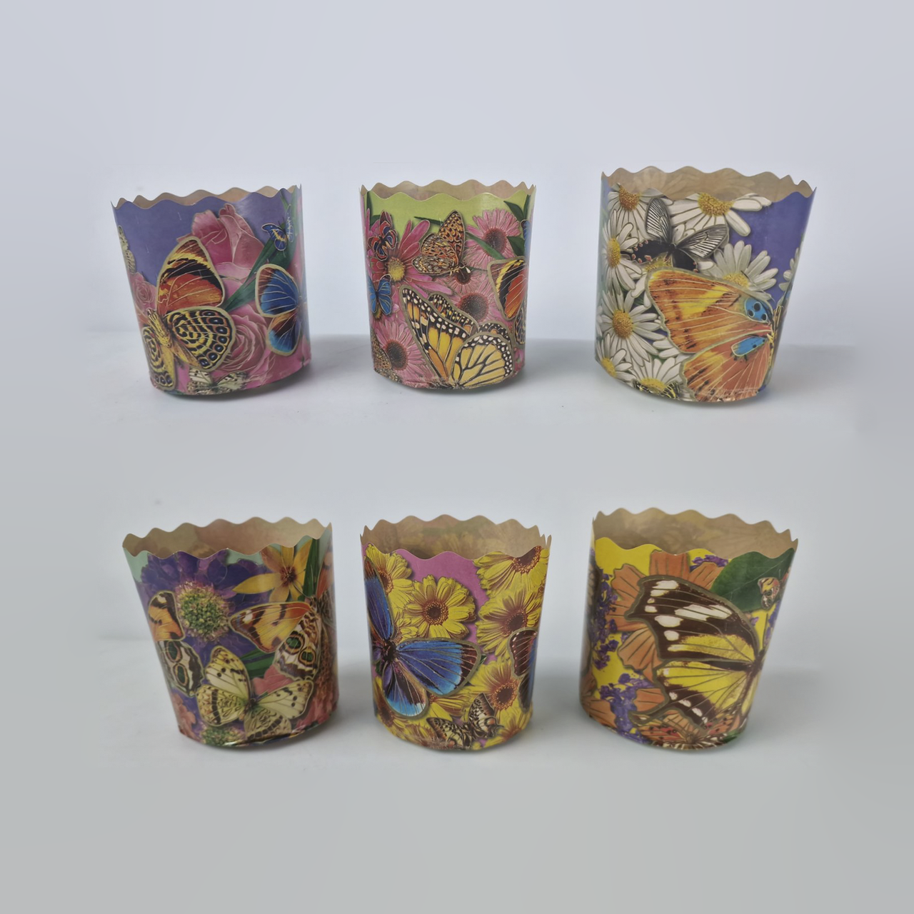 Паперові форми для Паски Ø70х85 мм. Упаковка 50 шт. (на 150 гр. тіста) Метелик, фото 1