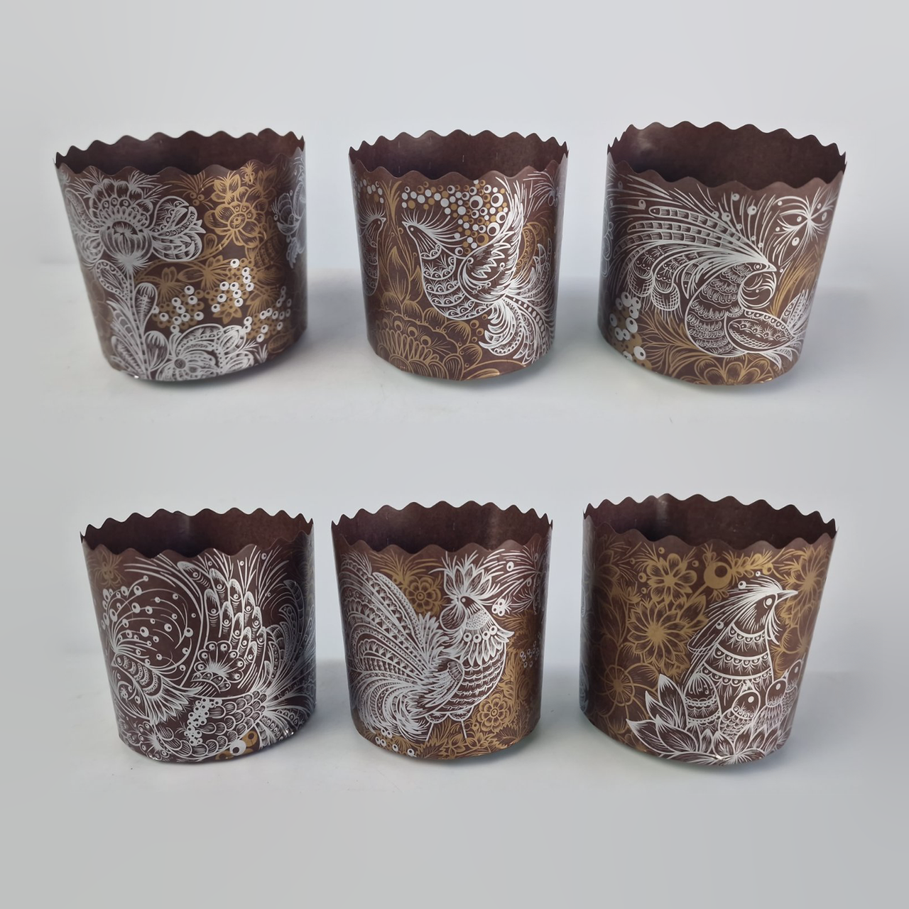 Паперові форми для Паски Ø90х85 мм. Упаковка 50 шт. (на 200-250 г тіста) Жар-Птиця, фото 1