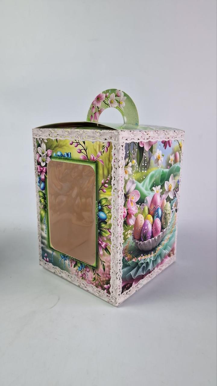 Коробка під великодня Куліні 14 см * 14 см*18,7 см (400 гм) No4 (1 шт.), фото 1