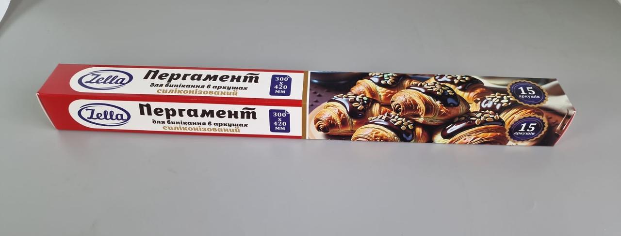 Пергамент для випікання (15листів) 30*42 білий силіконовий (1 пачка), фото 1