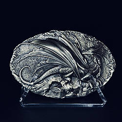 Бляха для ременя Дрогон на чоловічий ремінь Gorillas Accessories Нейзельбер bb16