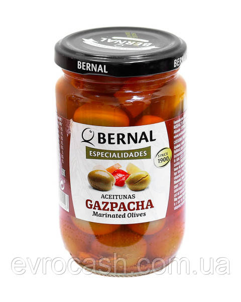 Оливки Bernal Gaspacha мариновані 300 г(суха вага 180 г) 12 шт ящик
