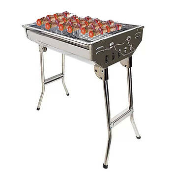 Переносний мангал з решіткою 77х35х19см, BARBECUE TRAY 883 / Портативний гриль барбекю / Складний мангал