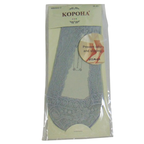 Підслідники із силіконом ажурні Корона 36-41 сірі 05022, фото 1