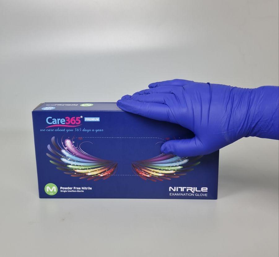 Нітрилові рукавички для кондитера, кухаря (100шт/пачка) кобальтові «CARE 365» розмір M, фото 1