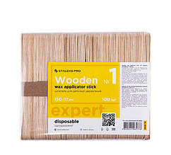 Шпателі одноразові дерев'яні Staleks Pro Expert 15х1,7см (100 шт.уп.) для депіляції