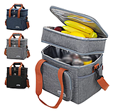 Сумка холодильник для пікніка 26х25х18см Синій 15л Сумка ізотермічна, фото 6