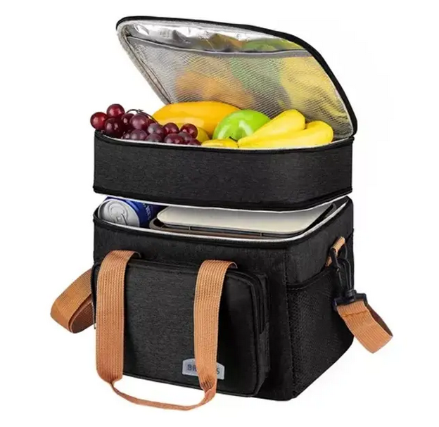 Сумка холодильник для пікніка 26х25х18см Чорний 15л Сумка ізотермічна, фото 1