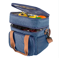 Сумка холодильник для пікніка 26х25х18см Синій 15л Сумка ізотермічна