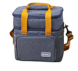 Сумка холодильник для пікніка 26х25х18см Синій 15л Сумка ізотермічна, фото 3