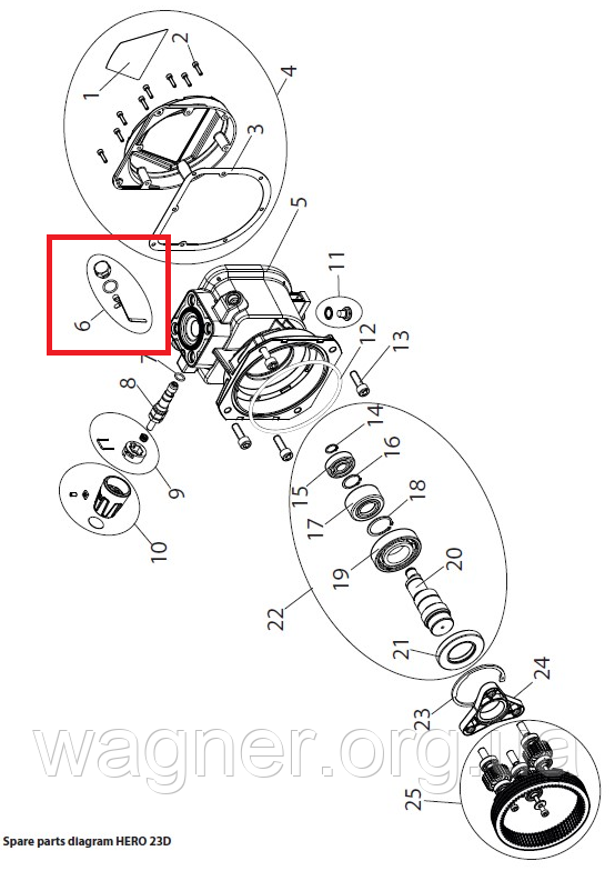 Гвинт кришки оливного бака в зборі на Wagner SF 23 Pro, фото 1