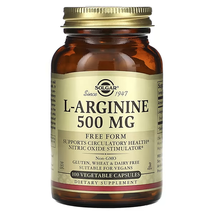 Л-Аргінин Solgar L-Arginine 500 mg 100 Caps, фото 1