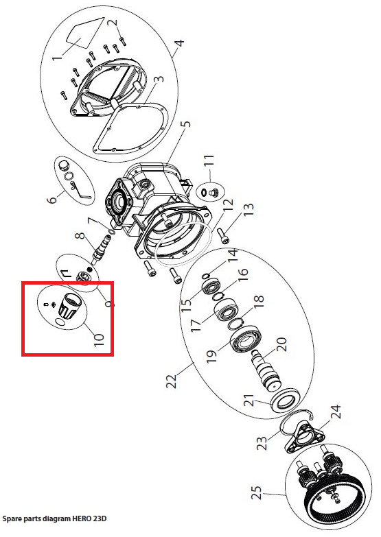 Ручка регулювання тиску в зборі на Wagner SF 23 Pro, фото 1