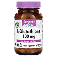 Bluebonnet Nutrition, L-глутатіон, 100 мг, 60 рослинних капсул