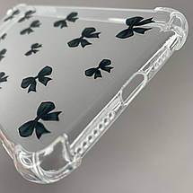 Чохол для iPhone 11 Pro Max з бронь кутами з принтом чорних бантиків на айфон 11 про макс прозорий q03v, фото 3