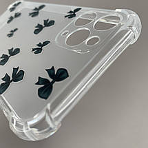 Чохол для iPhone 11 Pro чохол з бронь кутами з принтом чорних бантиків на телефон айфон 11 про прозорий q03v, фото 4