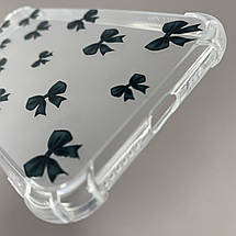 Чохол для iPhone 11 Pro чохол з бронь кутами з принтом чорних бантиків на телефон айфон 11 про прозорий q03v, фото 3