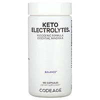 Codeage, Кето-электролиты, минералы, кетогенная формула, 180 капсул