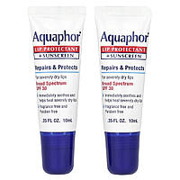 Aquaphor, Захисний засіб для губ + сонцезахисний крем, SPF 30, 2 тюбики, 0,35 рідкої унції (10 мл)