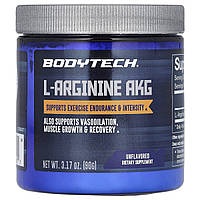 BodyTech, L-аргінін AKG, без смакових добавок, 90 г (3,17 унції)