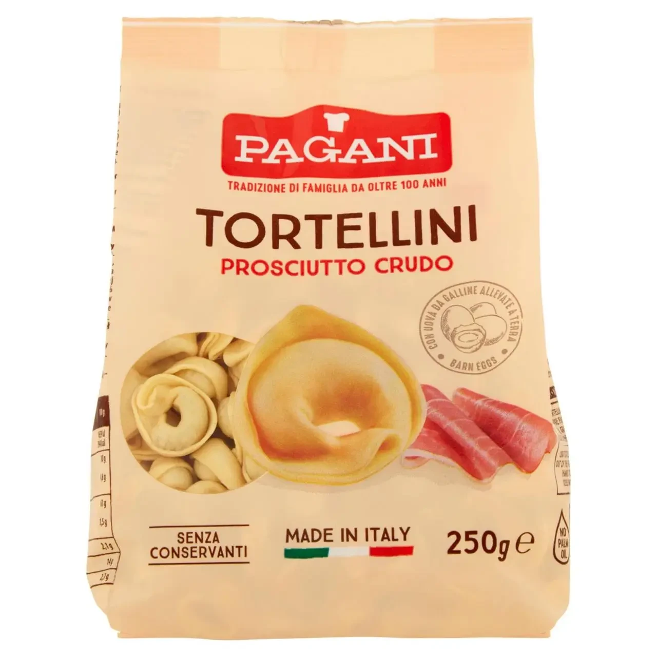 Тортелліні італійські з прошутто Pagani Tortellini Prosciutto Crudo 250 гр