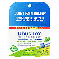 Boiron, Rhus Tox, знеболювальне, гранули Meltaway, 30C, 3 тюбики, 80 гранул у кожній