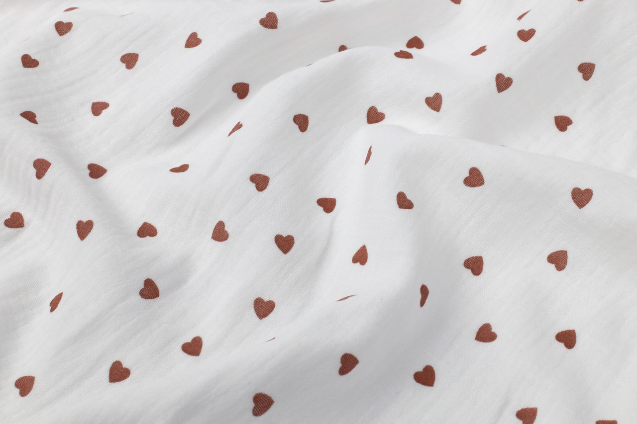 Муслін жатка Сердечка 8 мм шоколад 135 см, фото 1