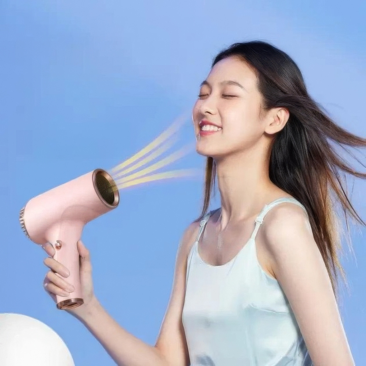 Акумуляторний фен для волосся Multifunctional Hair Dryer 500Вт Рожевий, портативний фен для укладання волосся