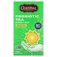 Celestial Seasonings, пробіотичний зелений чай, справжній зелений, 16 чайних пакетиків, 31 г (1,12 унції)