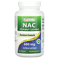 Best Naturals, NAC, N-ацетилцистеїн, 600 мг, 250 капсул