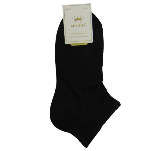Жіночі бавовняні шкарпетки Корона 37-41 чорні 656261, фото 1