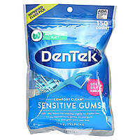 DenTek, Comfort Clean Floss, зубна нитка для чутливих ясен, рідина для полоскання рота, 150 зубної нитки