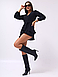Молодіжний красивий романтичний комбінезон з шортами, чорний, фото 3