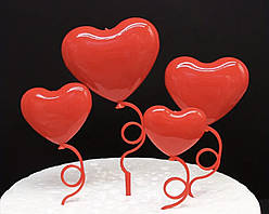 Пластиковий декор СЕРЦЕ (4шт)