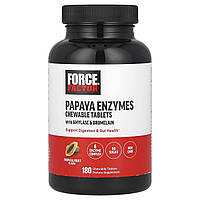Force Factor, Papaya Enzymes, тропічні фрукти, 180 жувальних таблеток