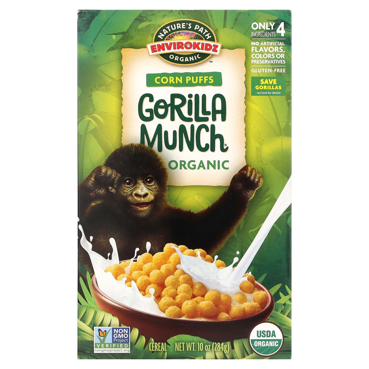 EnviroKidz, Органічні кукурудзяні кульки Gorilla Munch, Nature's Path, 10 унцій (284 г)