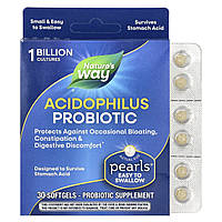 Enzymatic Therapy, Пробіотичні перли Acidophilus, 1 мільярд, 30 м'яких таблеток