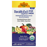 Country Life, Realfood Organics, мультивітаміни для чоловіків, 60 таблеток, які легко ковтати