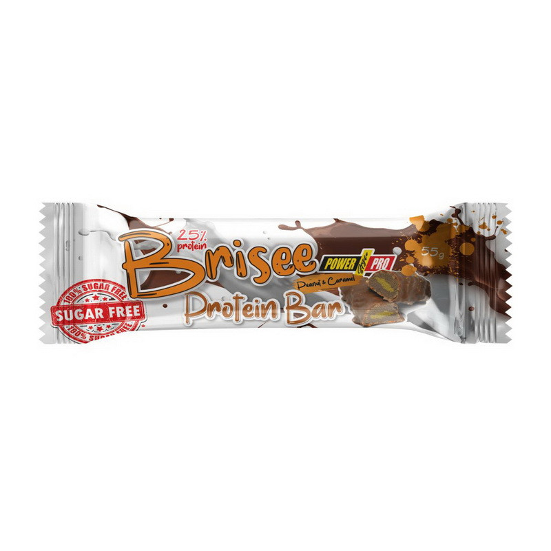 Brisee Protein Bar 25% sugar free Power Pro 55 g peanut & caramel