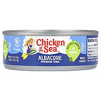 Chicken of the Sea, Albacore, тунець у воді преміальної якості, без додавання солі, 142 г (5 унцій)