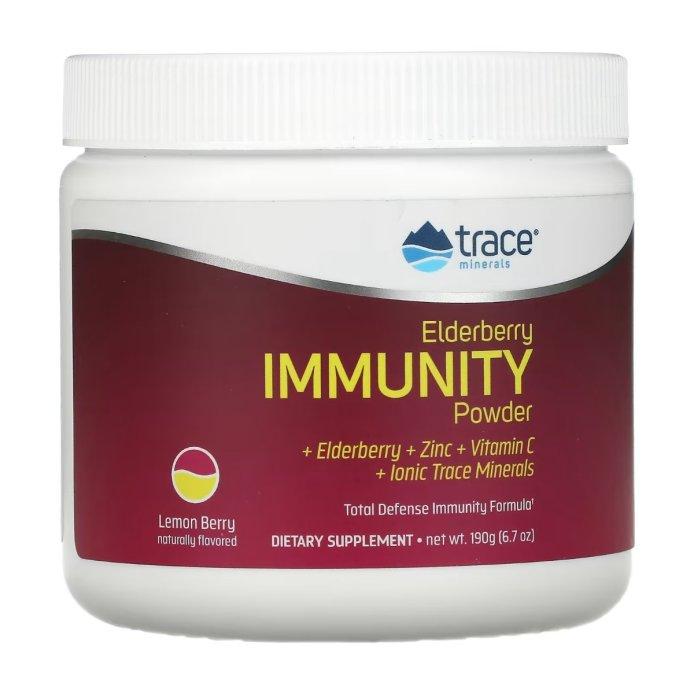 Trace Minerals Total Defense Elderberry Immunity Powder / Імунна підтримка з бузиною 190 г