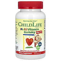 ChildLife Essentials, Мультивітамінна жувальна таблетка без цукру, натуральна полуниця й лимон, 90 жувальних таблеток