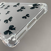 Чохол для Motorola Edge 40 з бронь кутами з принтом чорних бантиків на моторола едж 40 прозорий q03v, фото 3