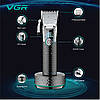 Акумуляторна машника для стриження (clipper) VGR V-682, 6 насадок, IPX7, LED display, фото 3