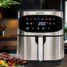 Аерофритюрниця сенсорна НМ-788 без масла аерогриль 12л з таймером та знімною чашею для дому 2400W