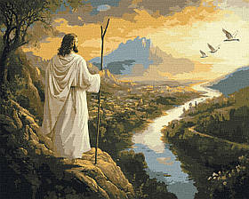 Картина за номерами Релігія. Погляд Ісуса Спасителя 40*50 см Ідейка KHO 2571