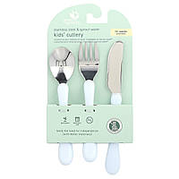 Green Sprouts, Stainless Steel & Sprout Ware®, Kid's Cutlery, 12+ Months, Blue, 3 Pieces